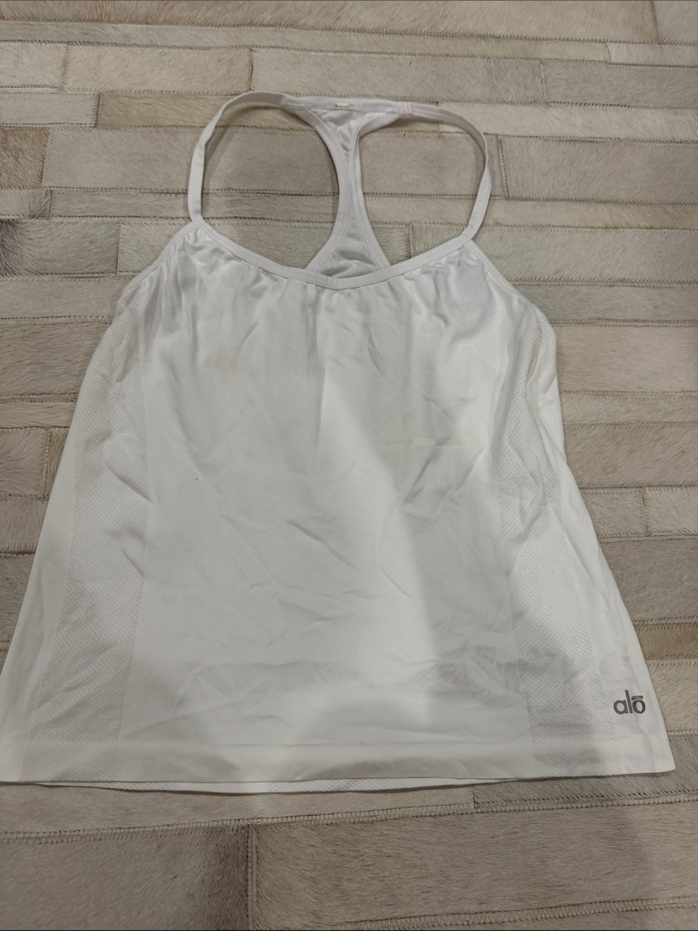 Alo White Racerback Tank Top - Lightweight Women’s Active Shell
